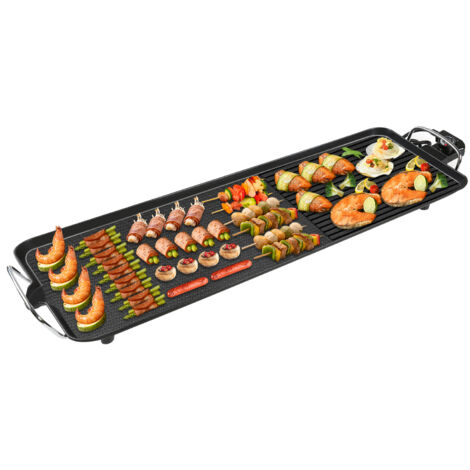 Magicfox – Plancha électrique 1500W – Surface de cuisson 68x28cm – Revêtement anti-adhésif – Pour 5 à 8 personnes – Poignées isolantes