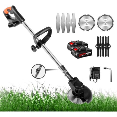 MAGICFOX Coupe Bordures sans Fil - Moteur en Cuivre - 2 Batteries - Charge rapide Longueur Ajustable 125 cm