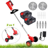 Kitytety – Débroussailleuse à batterie 36V avec 2 batteries 4.0Ah – Moteur 800W – Diamètre de coupe 15cm – Autonomie 40-60 min – Pour jardins et patios