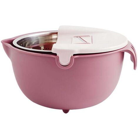 Set scolapasta da cucina Ulisem con ciotola, cestello per frutta e verdura in plastica senza BPA, vassoio di drenaggio a doppio strato lavabile in lavastoviglie, per pasta, insalata, frutti di bosco,