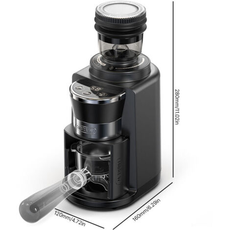 Macinacaffè elettrico Ulisem con display digitale, 31 livelli regolabili, funzione di memoria per espresso, moka, turco (1/4)