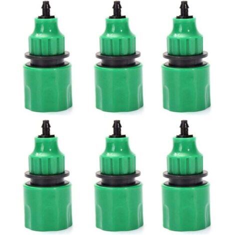 6 tubi di irrigazione in plastica, adattatore per tubo da giardino, accessori per microtubo, tubo da 8/12 mm, sistema di irrigazione da giardino (verde