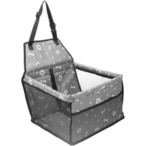 Seggiolino auto per cani Ulisem, sedile posteriore di alta qualità per cani di piccola e media taglia, materiale impermeabile, grigio (40 x 34 x 25 cm)