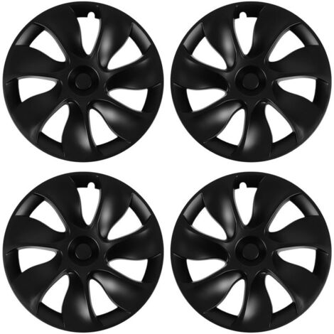 Ulisem 4 pezzi Copricerchi da 19 pollici Nero opaco Protezione completa per cerchi Rivestimento di ricambio resistente per Tesla Model Y 2020-2023 Simmetrico (1/4)