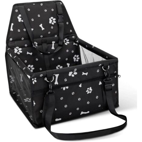 Seggiolino auto per cani Ulisem, sedile posteriore di alta qualità per cani di piccola e media taglia, materiale impermeabile, nero (40 x 34 x 25 cm)