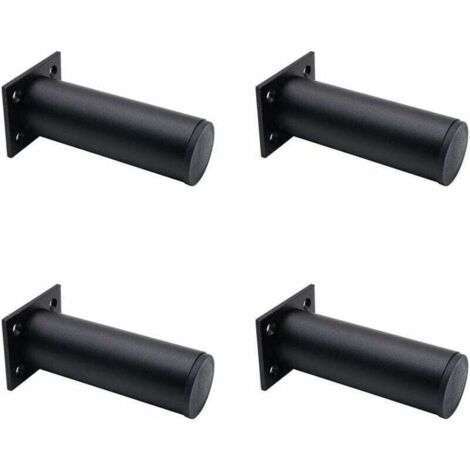 Gambe per mobili regolabili Ulisem4, nero opaco, in lega di alluminio 30x120 mm, gambe per mobili TV, per tavolini da caffè, gambe di supporto per divani e mobili. (1/4)