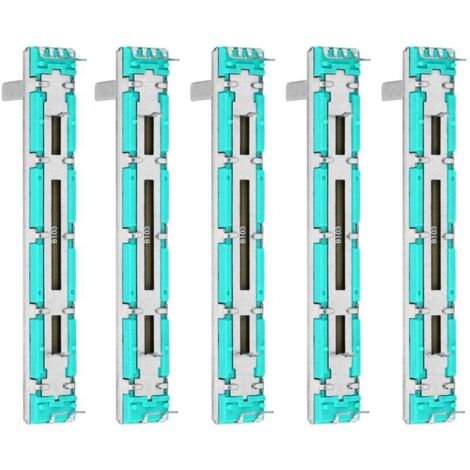 Potenziometro a slitta Ulisem5pcs, potenziometro a slitta lineare doppio, potenziometro a slitta B10K, mixer a slitta dritto a doppio canale, fader multiuso per la regolazione del volume (1/4)
