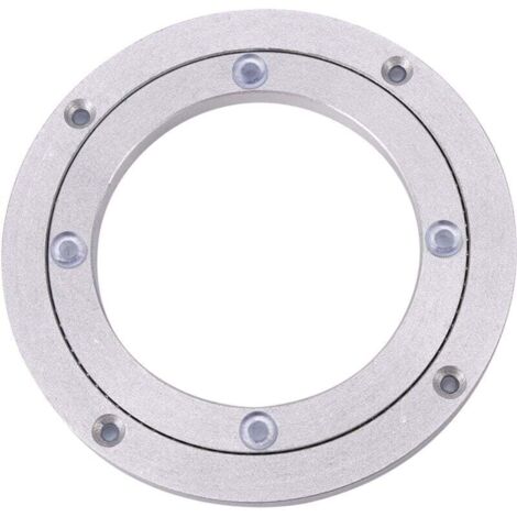 UlisemDesktop Cuscinetto, Piatto girevole universale in lega di alluminio argentato, Piatto rotante a rulli, per decorare torte (diametro interno 8 pollici: diametro 14,5 cm)