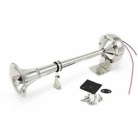 Tromba monotubo in acciaio inox Ulisem da 125 dB - Tromba per yacht, tromba per barca da 12 V, tromba elettrica per auto