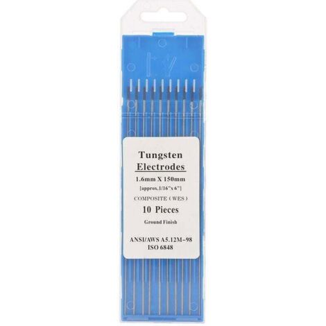 Ulisem10 pezzi Elettrodo di tungsteno per saldatura, elettrodo di tungsteno con testa composita, elettrodi per saldatura TIG viola da 1,6 mm, elettrodi per saldatura a punti