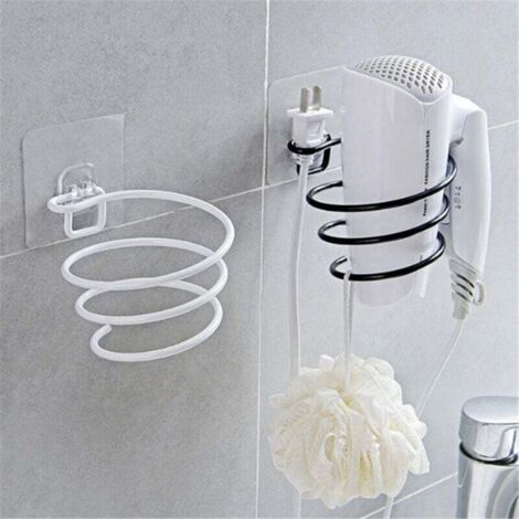 Ulisem2 pezzi creativo porta asciugacapelli in ferro battuto porta asciugacapelli da bagno senza foratura accessori da bagno mensola portaoggetti per asciugacapelli