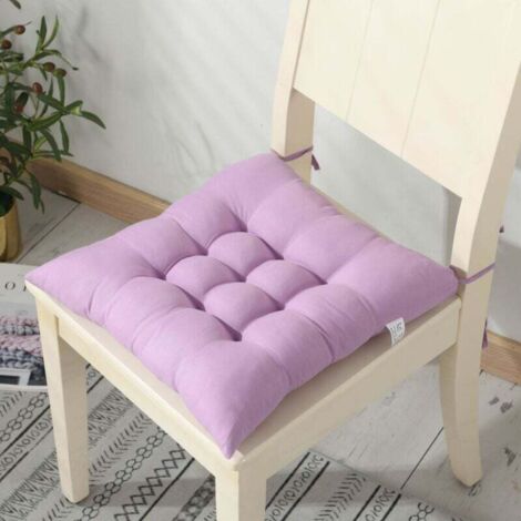 Cuscino per sedia da ufficio Ulisem1, cuscino per seduta, set di cuscini per sedia con lacci, spesso e morbido tappetino quadrato per sedia da pranzo - 40 x 40 cm - Cuscino per mobili, viola
