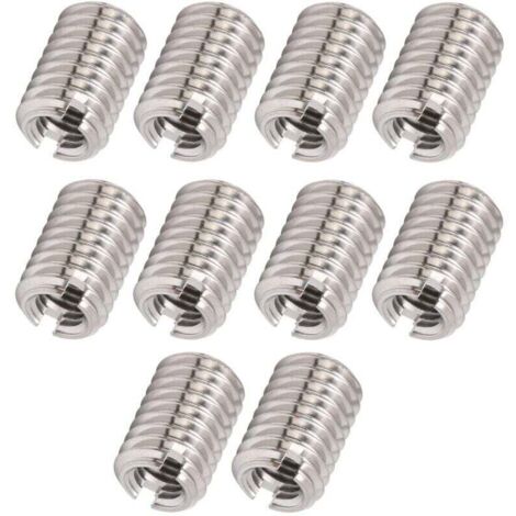 Ulisem10 pezzi Dado di riparazione filettatura Accessorio di fissaggio in acciaio inossidabile M5 X 0,8 mm M8 X 1,25 mm Kit di inserti di riparazione per dadi di riduzione da 12 mm Dadi di incorporame