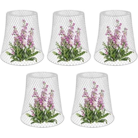 Ulisem Plant Support, Copertura protettiva per piante in metallo - Confezione da 5, Bianco (1/4)