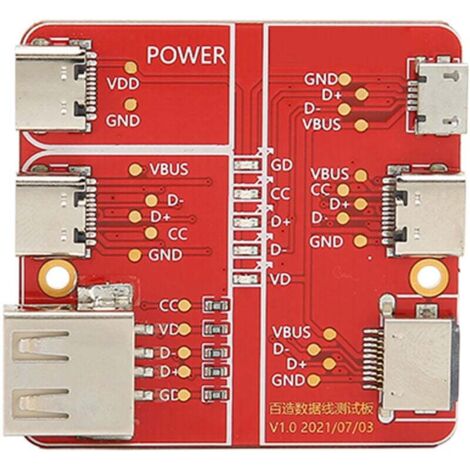Scheda di test di ricarica Ulisem, scheda di test di ricarica accurata, tester di triade per cavi USB, dispositivo di test per cavi dati 3 in 1, interfaccia Micro Type-C accurata per iOS (1/4)