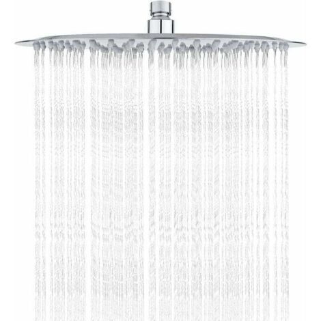 Soffione doccia in acciaio inox Ulisem - Doccia a risparmio idrico, soffione doccia rotondo da 30 cm, soffione doccia a pioggia universale con filettatura da 1/2 pollice, girevole a 360°, inclinabile  (1/4)