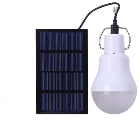 Ulisem Lampada solare a LED da esterno con cavo da 3,45 m, lanterna solare portatile con pannello solare, lampadina LED solare ricaricabile per pesca, campeggio, emergenza, giardino, 1 pezzo