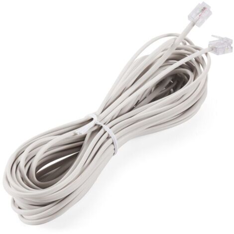 Cavo di prolunga telefonica RJ11, 10 metri, bianco, 1 pezzo (1/4)