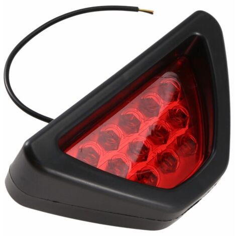 Luci posteriori a 12 LED stile F1 Terza luce di stop stroboscopica Lente rossa DRL Fendinebbia (1/4)