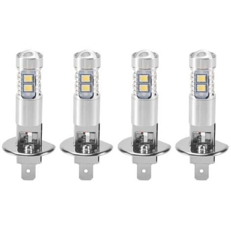 Confezione da 4 lampadine per fari a LED H1 per luci di guida e fendinebbia, luce bianca 6000K, 200W