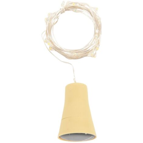 Luci solari a LED da 2 m a forma di tappo di sughero, lampada da fata per 20 notti, bottiglia di vino, regalo per San Valentino, bianco caldo