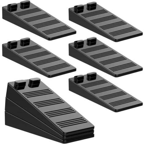Set di 8 cunei per porte in gomma morbida nera con altezza regolabile, cunei per pavimenti antiscivolo, atossici, inodori, per tutti i tipi di pavimenti e porte, inclusi tappeti, piastrelle e paviment (1/4)