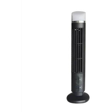 Ventilatore a torre portatile, design elegante con LED, flusso d'aria potente, salvaspazio, design senza pale, interfaccia USB, nero