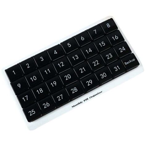 Organizer Mensile Per Pillole Con 31 Scomparti - Porta Medicine Giornaliero In PP Per Casa E Viaggio - 28,5 X 10,4 Cm - 2