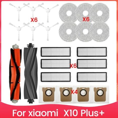 Accessori per robot aspirapolvere X10 Plus+: spazzola laterale principale, filtro HEPA, panni per la pulizia, sacchetti per la polvere, kit di accessori (1/4)