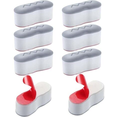 Set di 8 paracolpi universali di ricambio per sedili WC con adesivo forte per uso domestico, alberghiero e scolastico (bianco, 4,5 x 1,82 cm) (1/4)