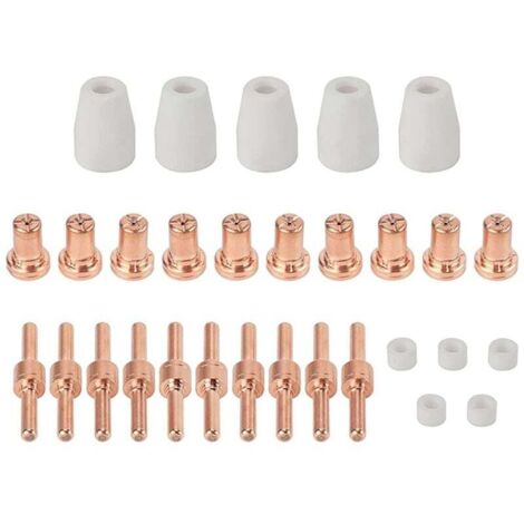 Consumabili al plasma PT31 compatibili con le torce da taglio al plasma CUT35, CUT40 e CUT50 (PT31, LG40, 30 pezzi)