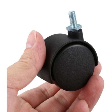 MroMax 4 Ruote Girevoli Da 5 Cm Con Stelo Filettato M10 X 15 Mm - Capacità 30kg Cad., Ideali Per Mobili E Carrelli