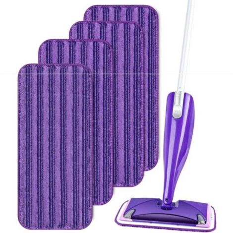4 Salviette Riutilizzabili Per Scopa Wetjet - Panni In Microfibra Lavabili In Lavatrice - Compatibili Swiffer