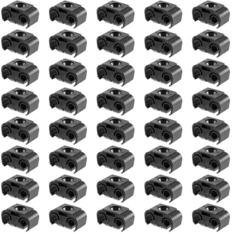 40 pezzi di fascette doppie per tubo flessibile del freno, 4,75 mm, nere, supporto per tubo di fissaggio