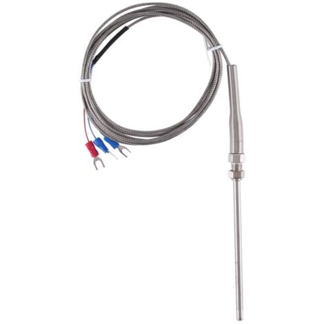 Sonda Temperatura RTD Pt100 Con Cavo 2m E Filettatura 1/2 NPT - Range -50 A 300°C