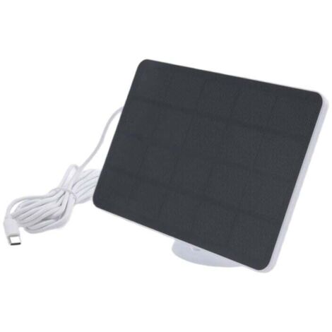 Caricabatterie solare impermeabile da 4 W per telecamere di sicurezza domestiche, alimentato da celle solari con cavo di ricarica, bianco