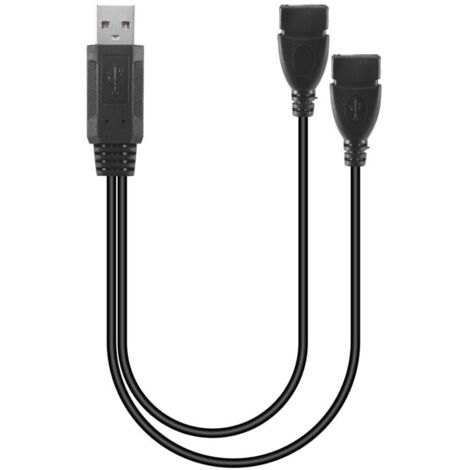Cavo adattatore USB Cavo di alimentazione 2.1A maschio a 2 doppi (1/4)
