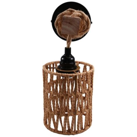 Applique da parete in rattan, facile installazione, lampade in stile bohémien per camera da letto, soggiorno, cameretta dei bambini, corridoio (lampadine non incluse) (1/4)