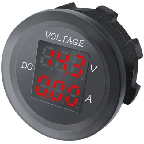 Voltmetro digitale DC 12V 24V Doppio amperometro Indicatore di tensione impermeabile rosso per auto barca universale