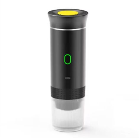 Mini macchina per il caffè portatile wireless per auto, campeggio, casa, viaggio, capsula, nera (1/4)