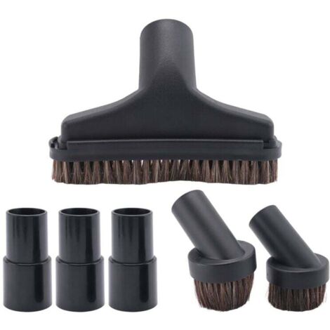 Fackelmann Spazzola Rotonda Per Aspirapolvere - Setola Morbida Per Superfici Delicate E Tessili, Universale, Colore Nero