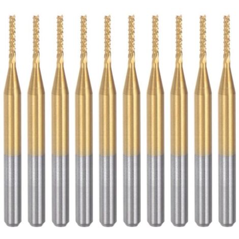 Punte per incisione in carburo di titanio, 10 pezzi, punte CNC per macchina PCB, gambo da 1/8 di pollice, 1,2 mm