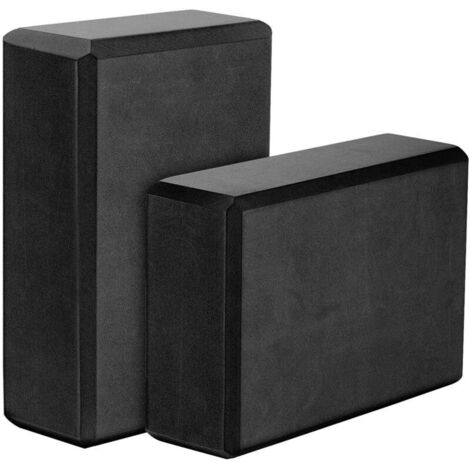 Set di 2 blocchi per yoga, 23x15x7,6 cm, blocchi per esercizi in schiuma EVA ad alta densità, ecologici e leggeri, neri (1/4)