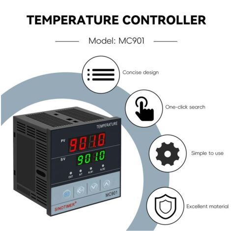 Controller PID Temperatura Controller Temperatura PID Digitale 1/32 DIN - Con Termocoppia Tipo K, Colore Rosso, Per Controllo Di Precisione Termoregolatore Digitale 1/32 DIN - Foto 2