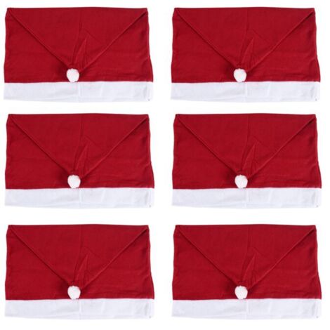 6 Coprisedie Natalizie, Fodera Per Cappello Di Babbo Natale Fodera Posteriore Per Sedia Natalizia Per Decorazione Natalizia Della Sala Da Pranzo 89306657