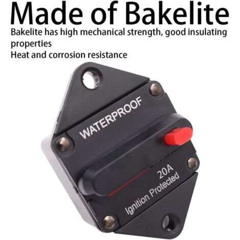 Mottdam 60A AMP Interruttore automatico per auto 12V-48V DC Interruttore automatico in linea impermeabile per auto con portafusibili a ripristino manuale Inverter per auto marine | IT