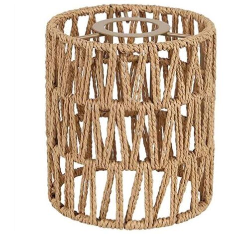 Paralume di ricambio Boho Shades da 5,9 pollici di altezza, paralume da parete, paralume per ventilatore da soffitto, cilindro intrecciato (1/4)