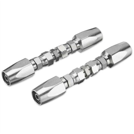 Kit di riparazione tubi idraulici riutilizzabili, 2 pezzi, raccordo riutilizzabile a 2 filettature da 3/8" (1/4)