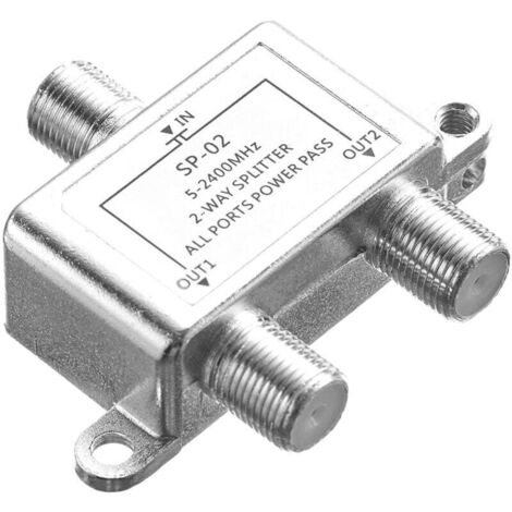 Splitter per cavo coassiale digitale a 2 vie 5-2400 MHz, compatibile con RG6, funziona con connessioni TV analogiche/digitali e Internet