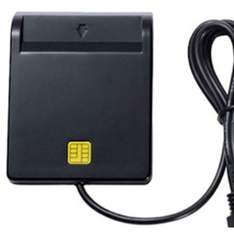 Lettore di smart card USB, lettore di smart card per dichiarazione dei redditi bancari, lettore di smart card ID (nero)